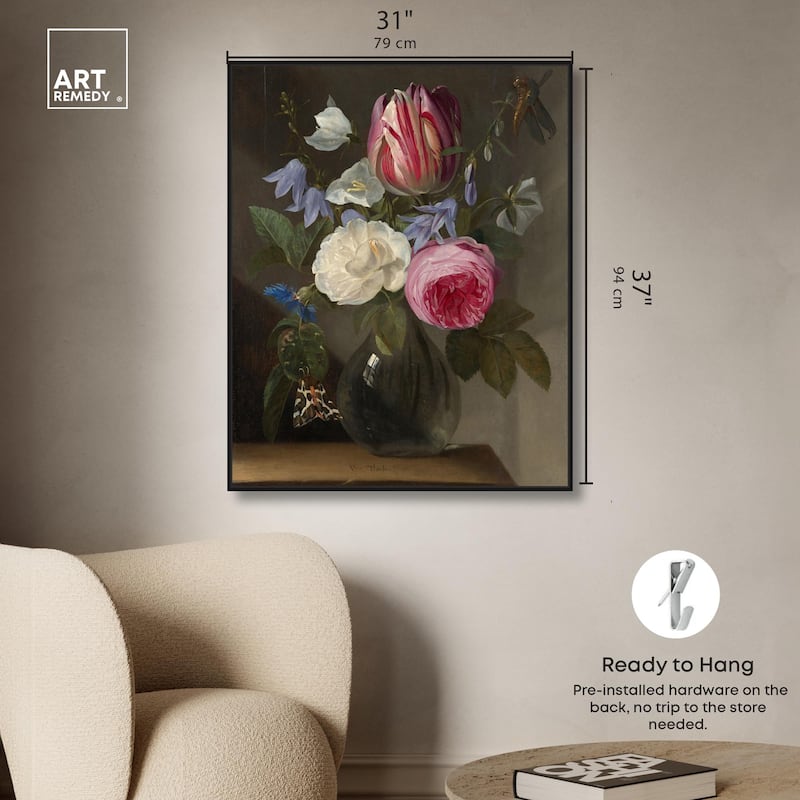 Roses and a Tulip Canvas by Art Remedy