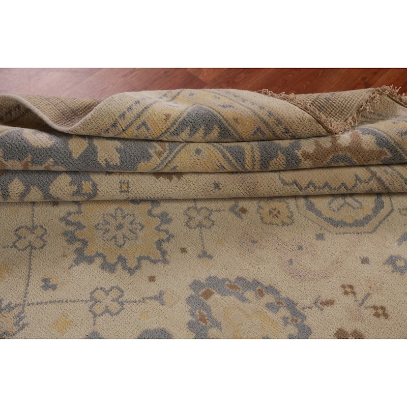 Earth Tone Oushak Indian Large Rug Handmade Wool Carpet - 8'1" x 15'8"