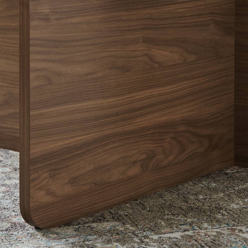 31.5" MDF Coffee Table with Glass Top & MDF Base