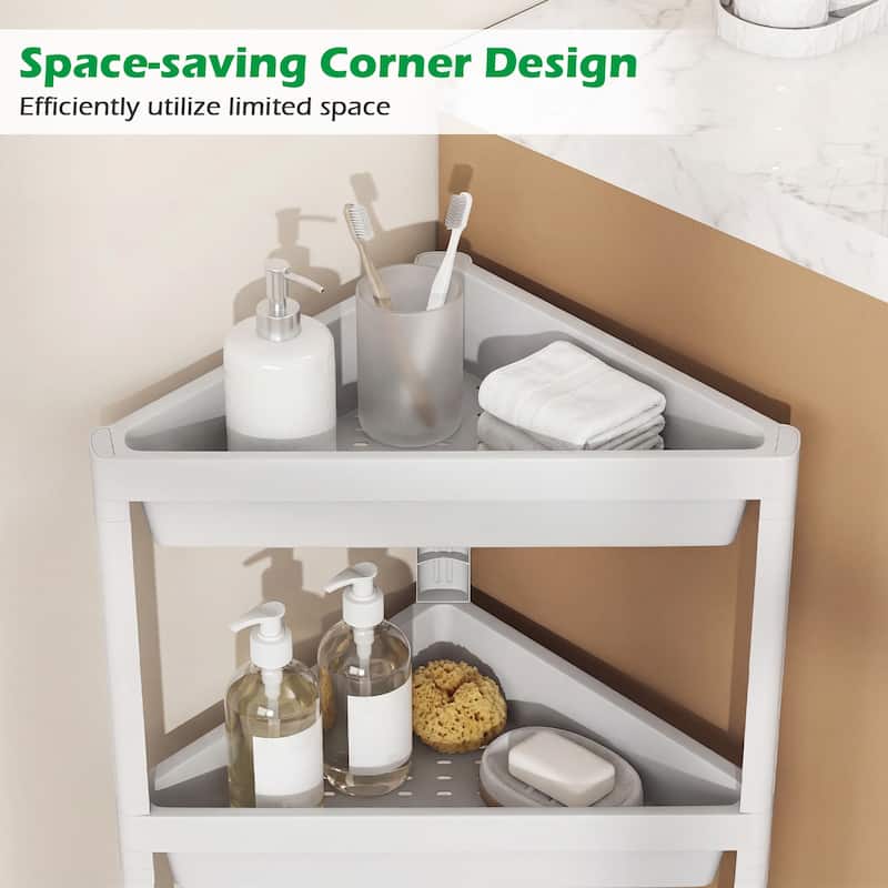 Gymax 2-Pack 3-Tier Shelf w/Detachable Design & Drainage Holes