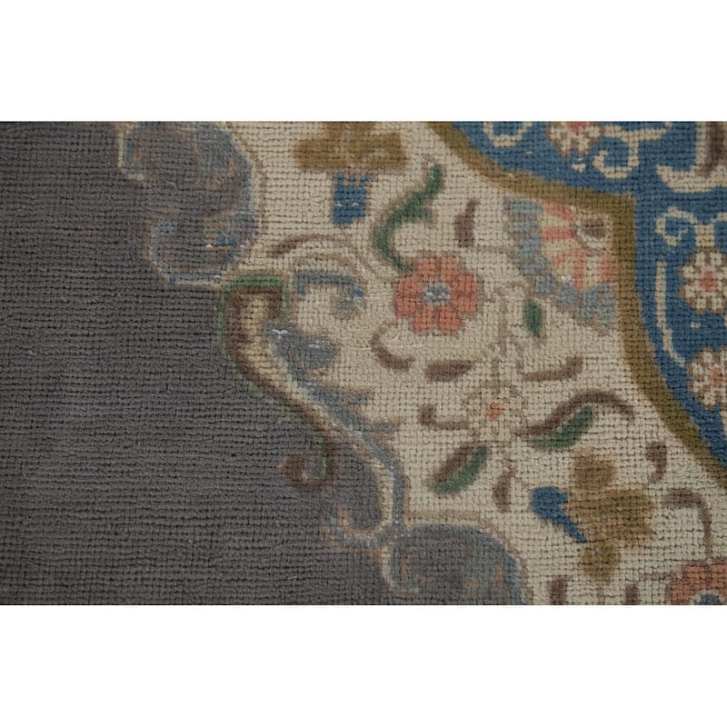 Gray Tabriz Vintage Persian Area Rug Hand-Knotted Wool Carpet - 6'6" x 9'8"