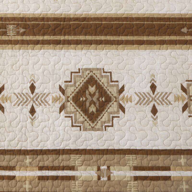 Paseo Road Dakota Western Bedding Tribal Aztec 3 Piece Quilt Set with Pillow Shams