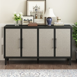 Light Luxury Style Cabinet with Four Linen Cabinet Doors - Bed Bath ...
