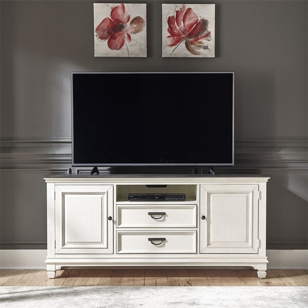Shop Allyson Park Wirebrushed White 66-inch TV Console ...