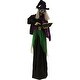 preview thumbnail 1 of 7, 6-ft. Standing Witch, Indoor/Covered Outdoor Halloween Decoration, LED White Eyes, Poseable, Magda the Mad