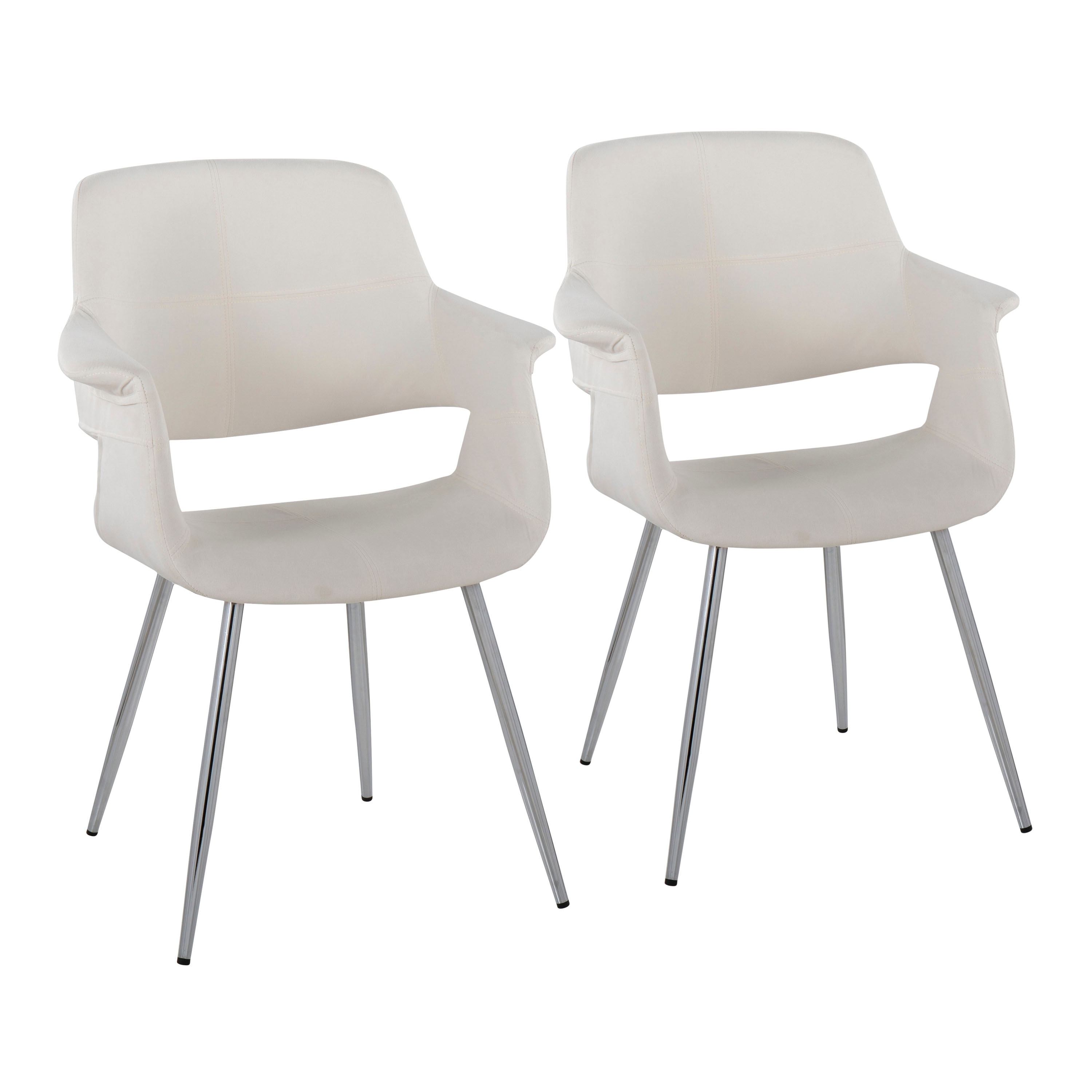 Silver Orchid Fauske Upholstered Chair with Metal Legs - Set of 2