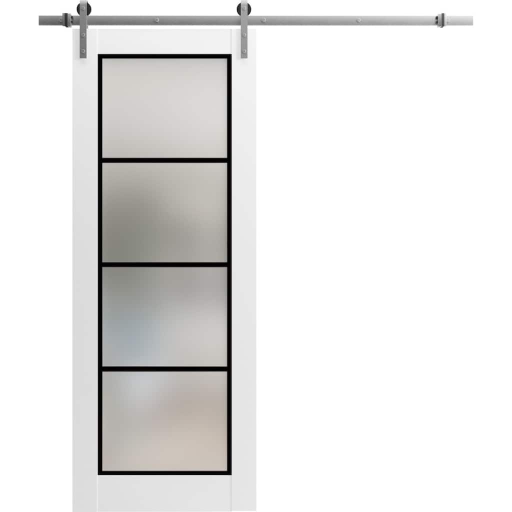 Sturdy Barn Door 18 x 80 Planum 2132 White Silk 6.6FT