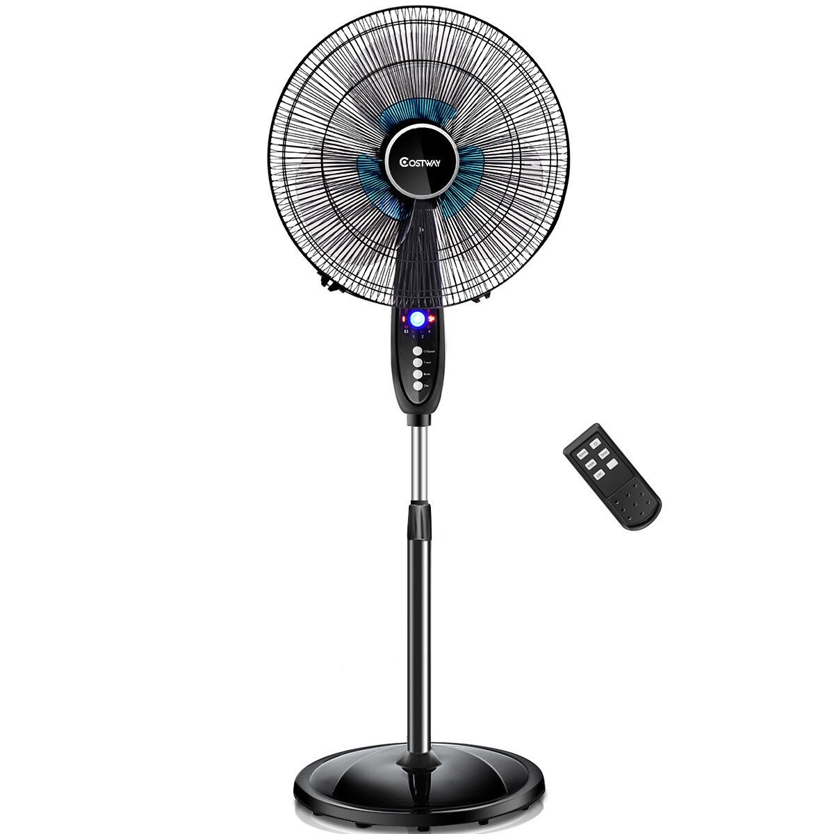 16 Adjustable Oscillating Pedestal Fan Remote Control