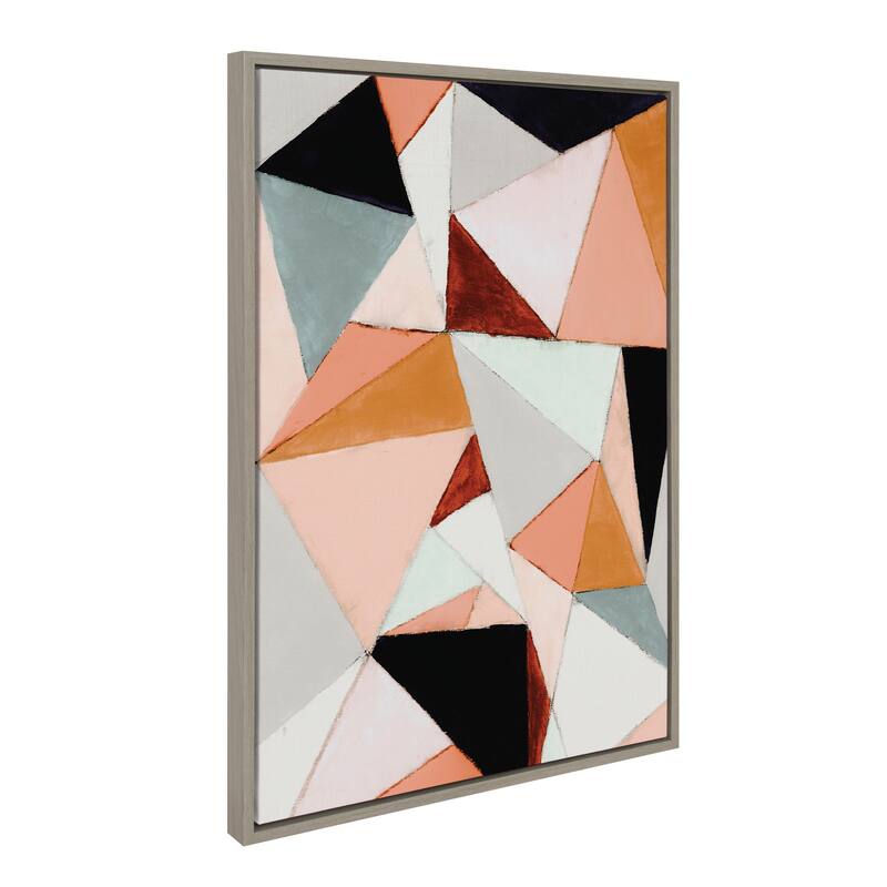 Kate and Laurel Sylvie Geo Abstract Framed Canvas by Amy Lighthall