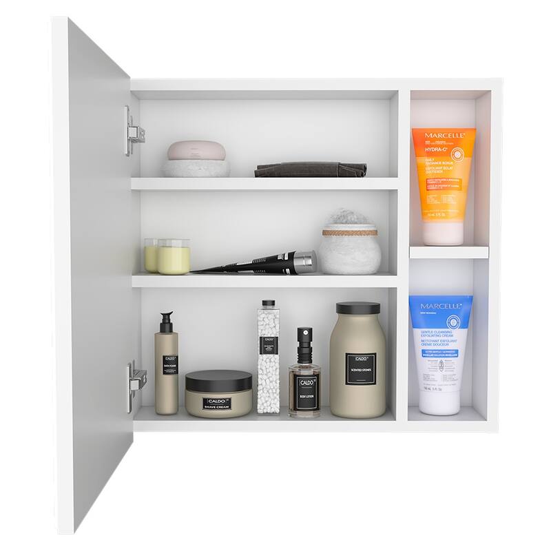 Medicine Cabinet, Three Internal Shelves, Single Door, Two External Shelves