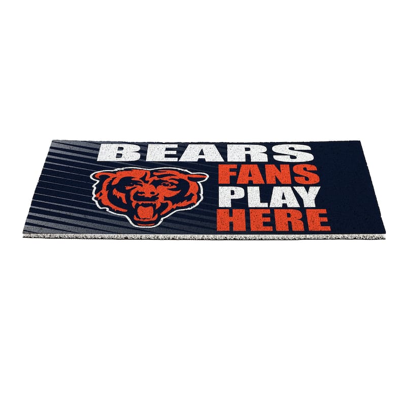 28 in. x 16 in. Chicago Bears "Fans Play Here" PVC Door Mat
