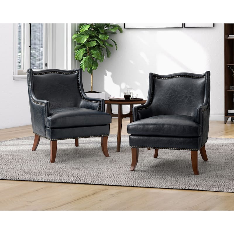 Konrad Comfy Living Room Vegan Leather Armchair by HULALA HOME