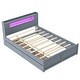 preview thumbnail 8 of 32, Versatile Queen Size Wood Storage Bed with LED and Trundle for Enhanced Comfort and Space Utilization