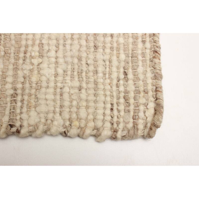 ECARPETGALLERY Braid weave Sienna Cream Wool Rug - 5'0 x 8'5