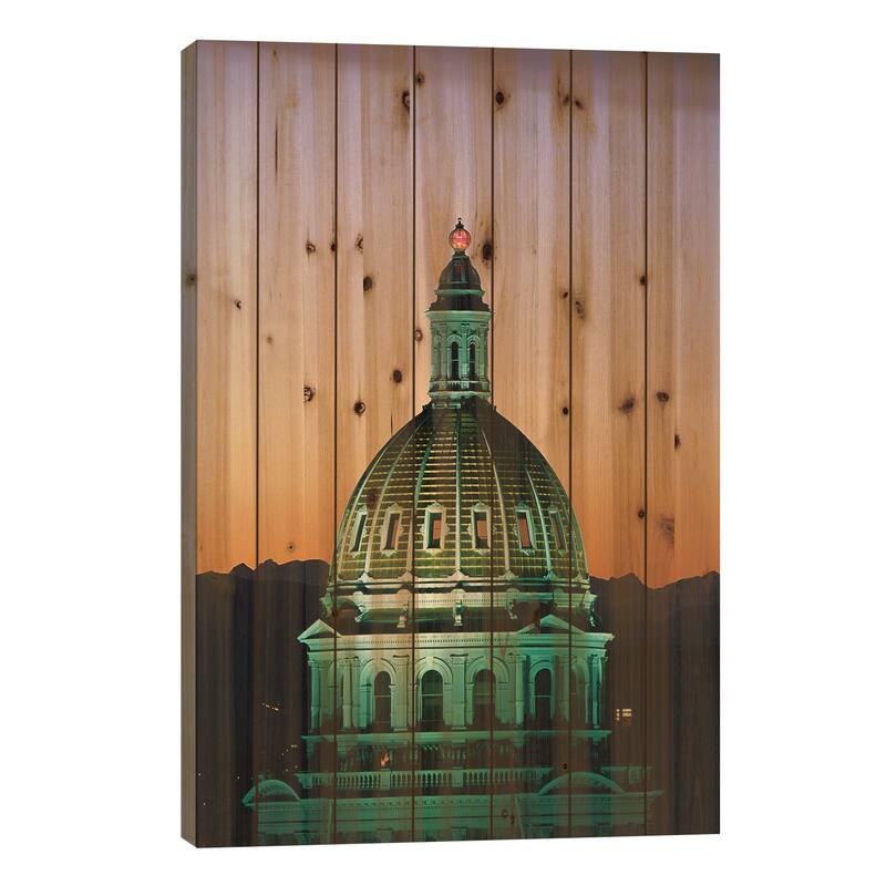 Colorado State Capitol Building Denver CO Print On Wood by Panoramic Images - Multi-Color - 26x18x1.5