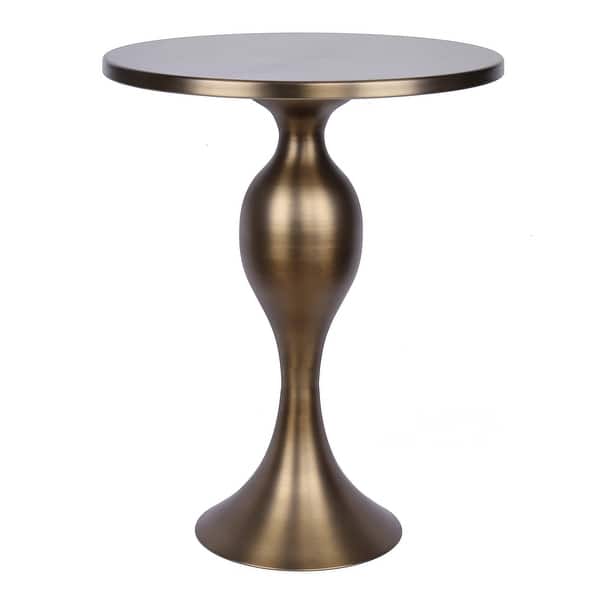 slide 2 of 6, Silver Orchid Ashland 24" Metal Accent Table Golden Bronze Metal