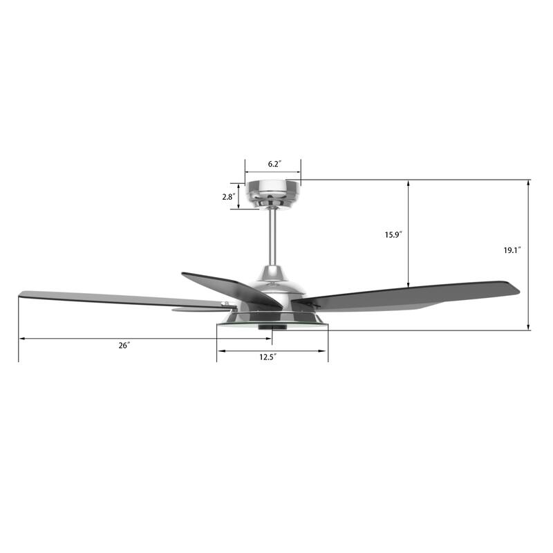 CARRO Harley 52" 5-Blade Smart Ceiling Fan with Light and Remote-Downrod - N/A