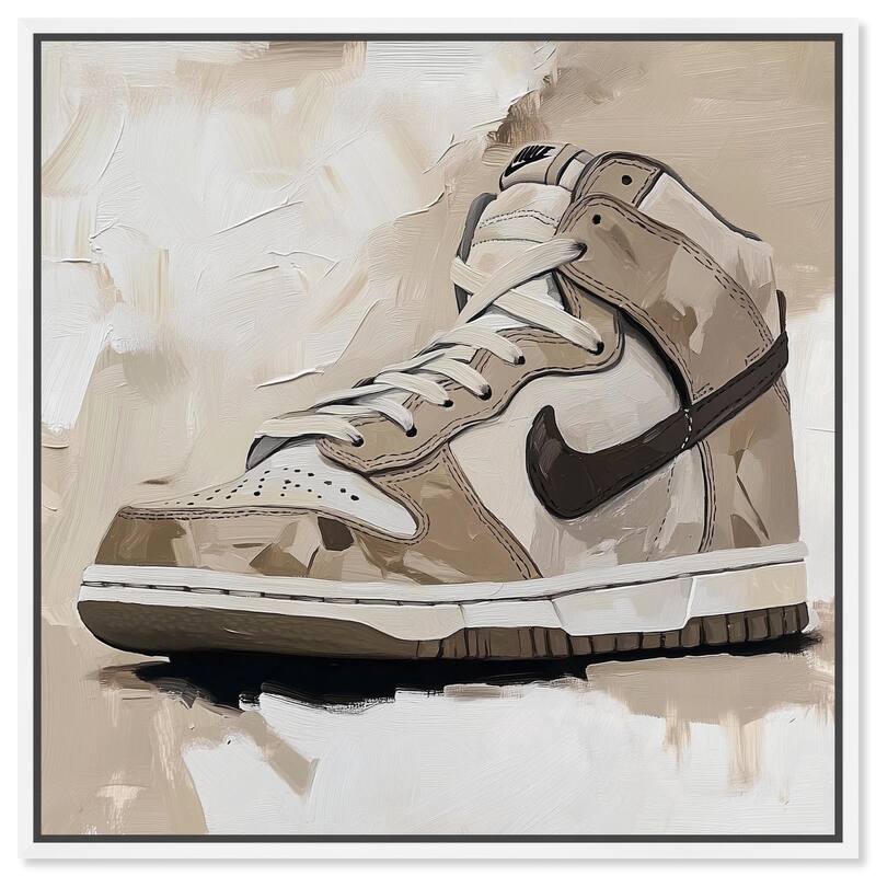 Light Tans Sneaker Canvas by Art Remedy - White - 16" x 16"