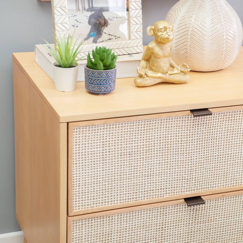 Adelphi Wooden/Cane Mid-Century Nightstand