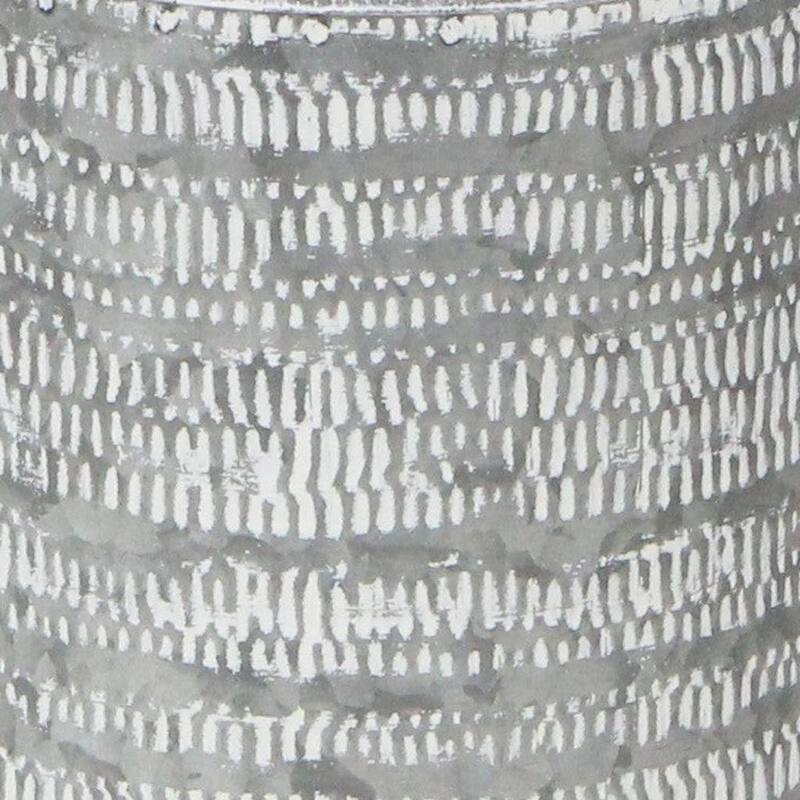 10" Gray Galvanized Metal Geometric Patterned Jug Vase - 5.25