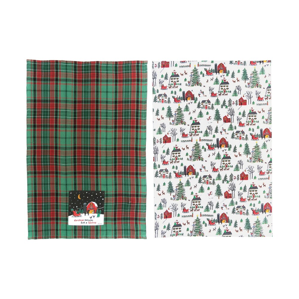 Details about   Mistletoe Moose Xmas Kitchen Towels Dishcloths Set/4 North Pole Trading Co New 