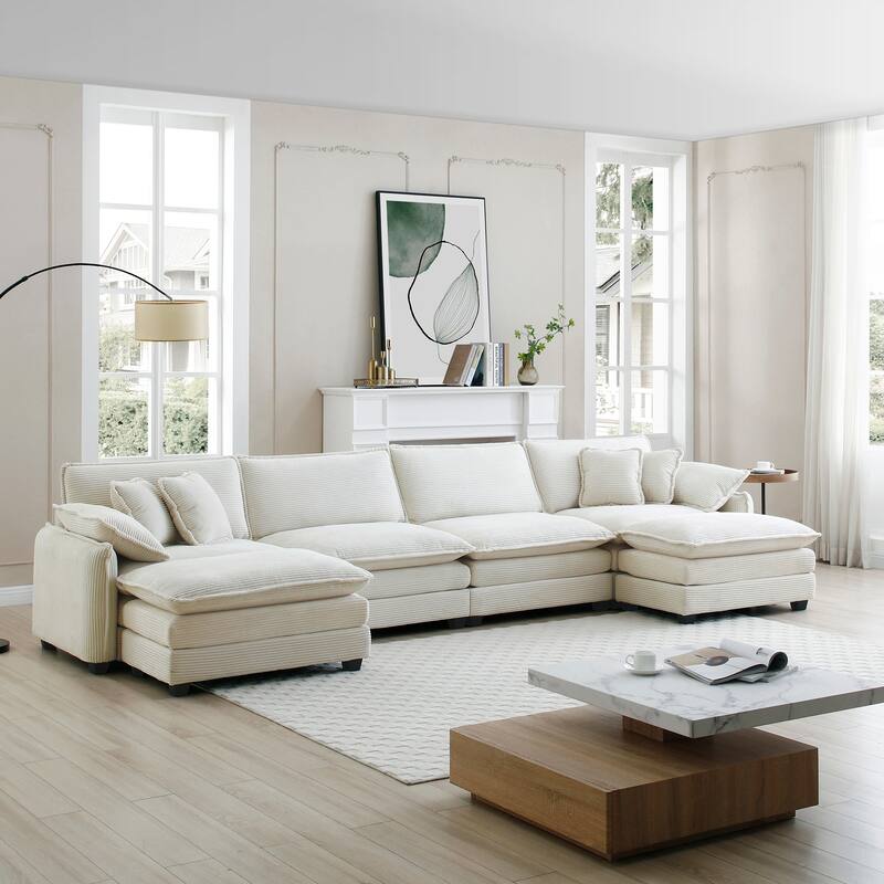 Over Size Flexible Combinations Modular Sofa Set with Ottomans