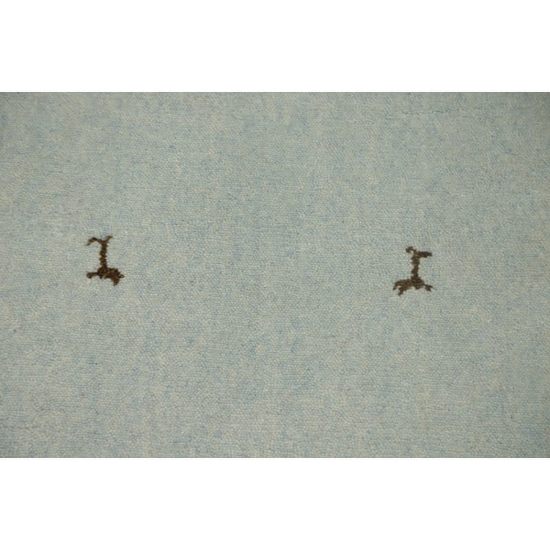 Hand Knotted Oriental 100% Wool Carpet Tribal Animal Pictorial Navy Blue & Blues Gabbeh Area Rug - 3' 0'' X 2' 0''