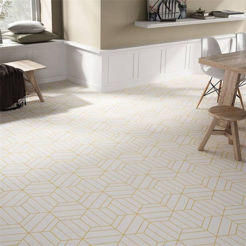 Merola Tile Porto Savona Hex Dandelion 8-5/8" x 9-7/8" Porcelain Floor and Wall Tile