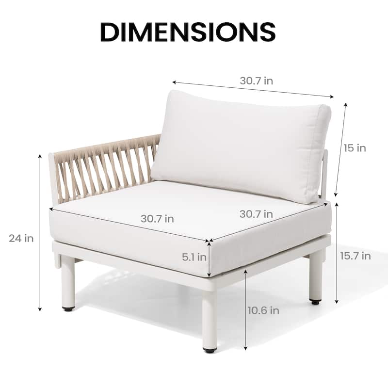 Outdoor Patio Aluminum PE Rattan Free Combination Sectional Sofa Conversation Seating Set