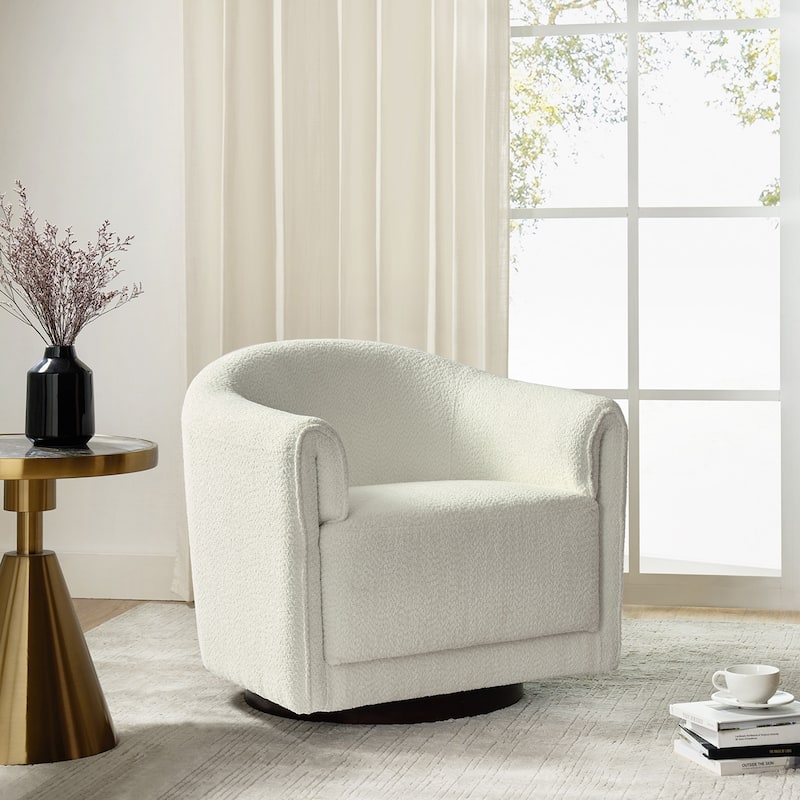 Jeffrey Transitional Comfortable Upholstered Swivel Chair by HULALA HOME