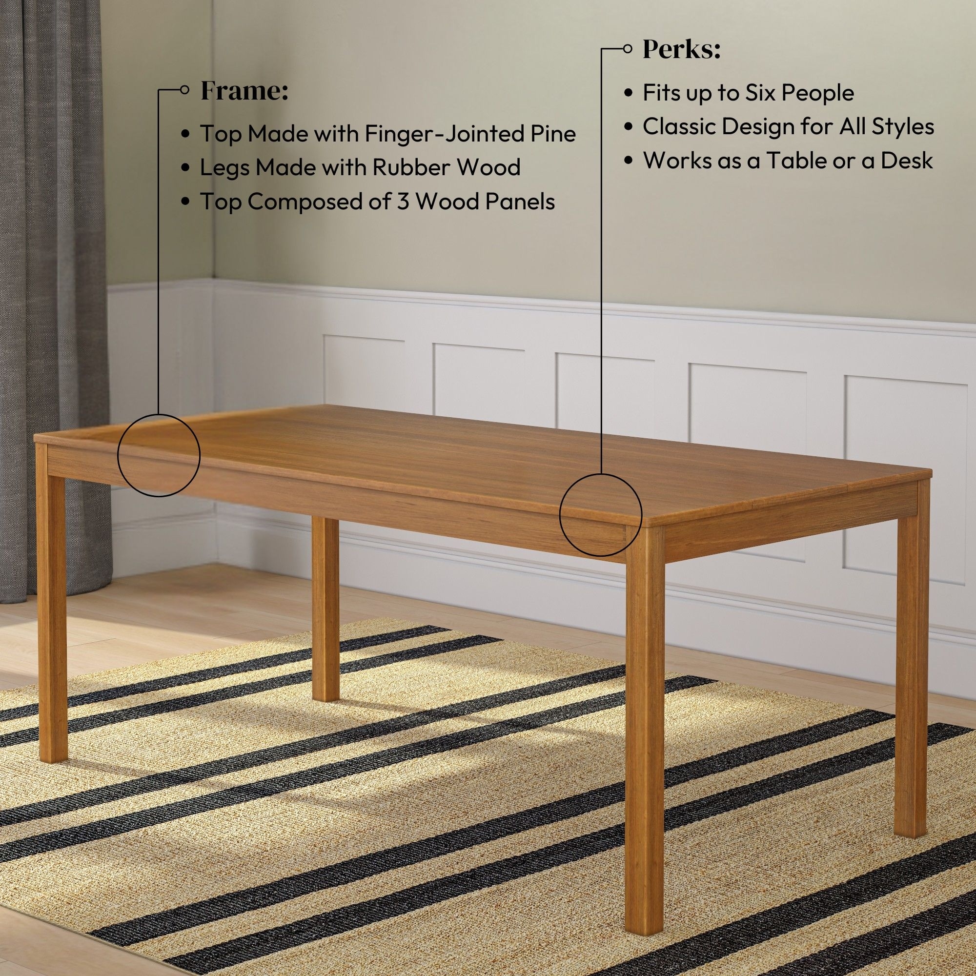 Rectangular Dining Table - 72 inches - 72