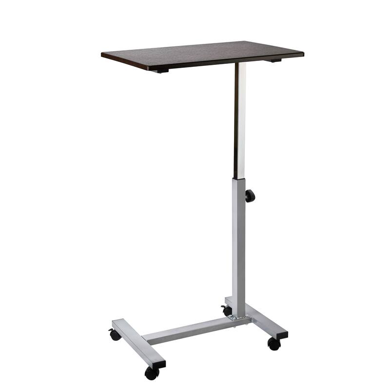 airLIFT 23.6" Overbed Height Adjustable Mobile Side Table Cart - Brown