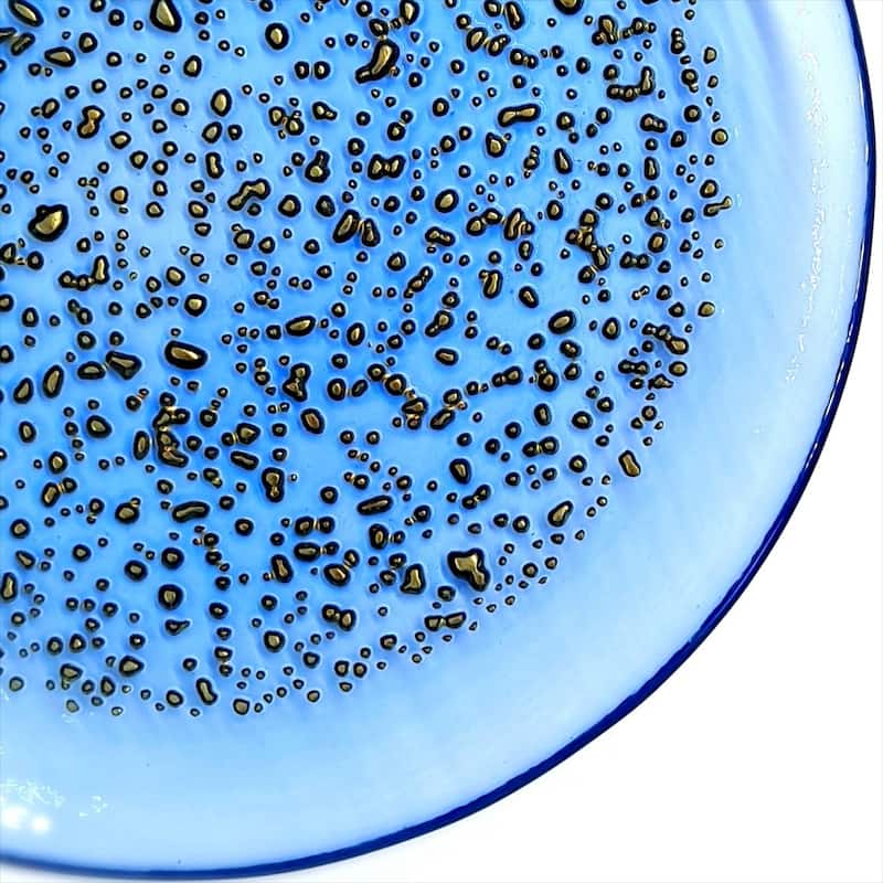 7 Inch Glass Canape Appetizer Plate with Pebble Pattern Perfect for Dinner Parties - 7”D x 7”W x 0.5”H