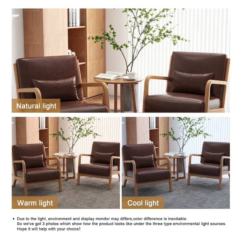 Upholstered Armchair Accent Chairs with Pillows Set of 2