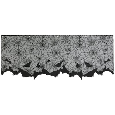 Spider Webs and Bats Halloween Valance Decoration - 5.25'