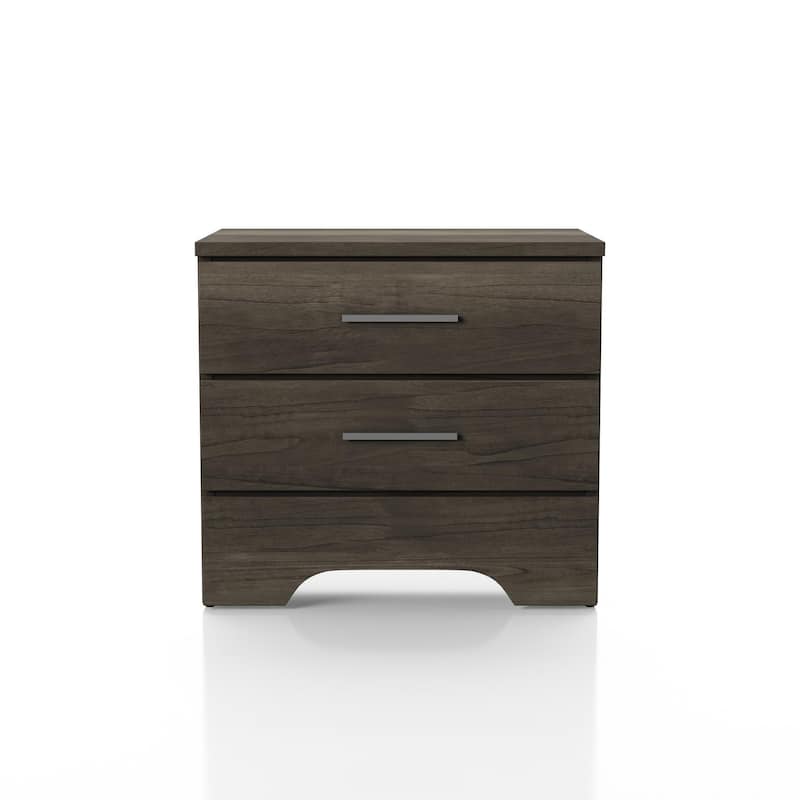 Leroy Transitional Slim Pull Wood 2-Drawer Nightstand by Furniture of America