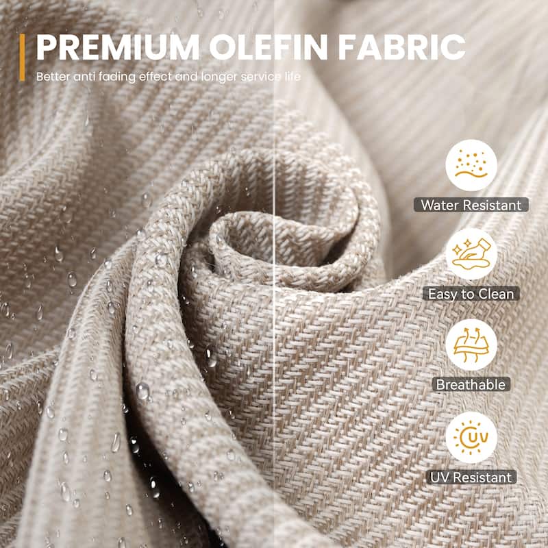 Pocassy Patio Funiture Swivel Chairs with Fire Table Set