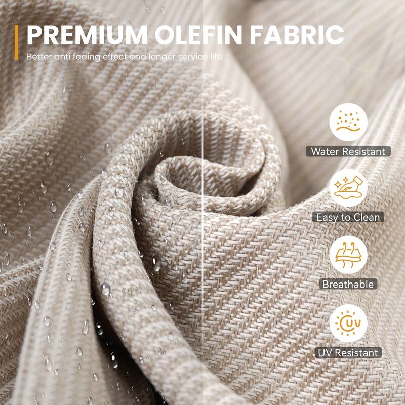 Pocassy Patio Sofa Swivel Chairs with Fire Table Funiture