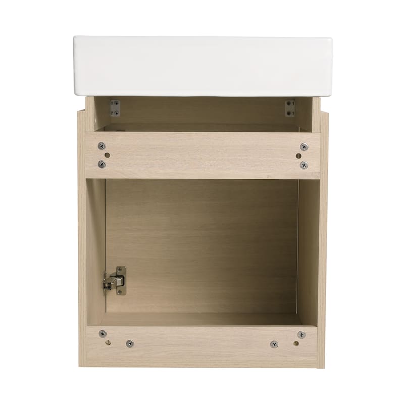 BNK 16/18 Inch Single Sink Bathroom Vanity with Soft Close Door