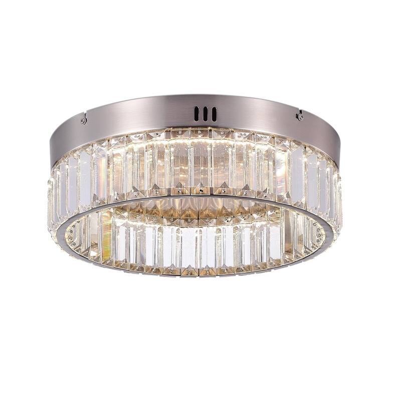 Stella Single Tier LED Flushmount Brushed Brass - Satin Nickel