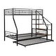 preview thumbnail 25 of 28, Twin Over Full Size Metal Bunk Bed with Trundle & Storage Staircase, Bedroom Heavy Duty Bed Frame with Full-Length Guardrail