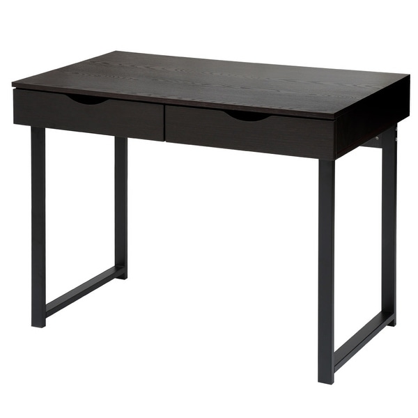 Shop LANGRIA Modern Black Computer Desk, Writing Desk with ...