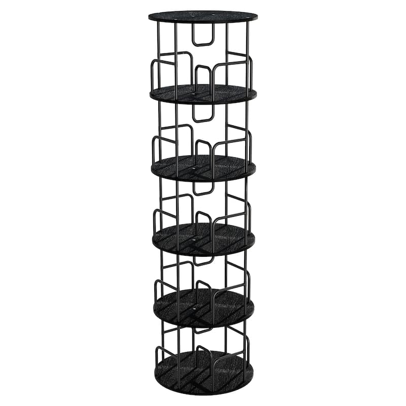 Rotating Bookshelf Tower 5 Tier, Spinning Bookcase, Vertical Turning Round storage Bookshelf