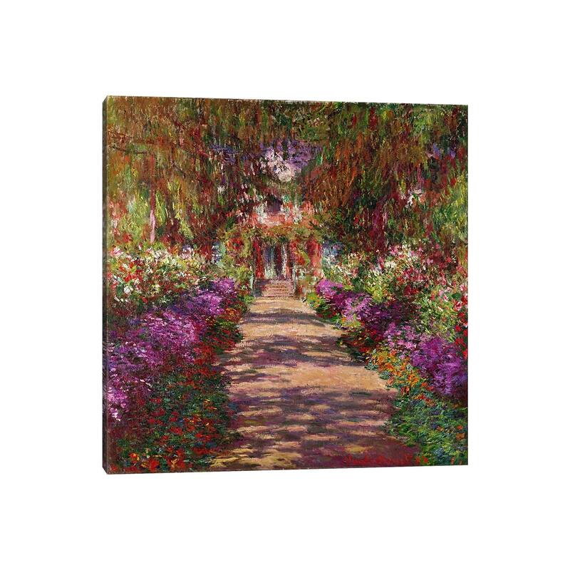 iCanvas "A Pathway in Monet's Garden, Giverny, 1902" by Claude Monet Canvas Print