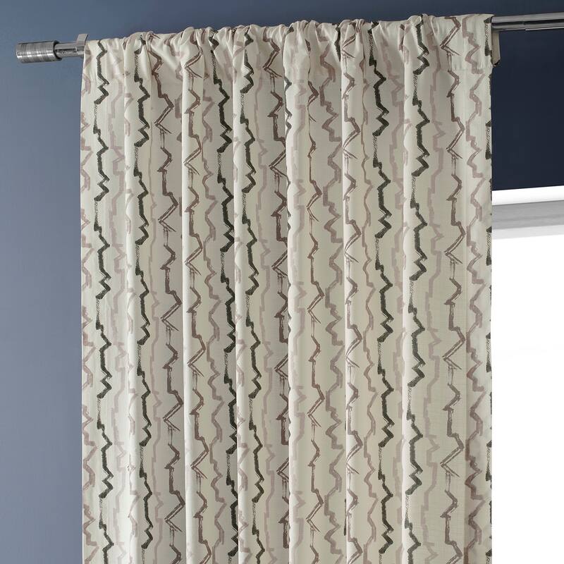 Exclusive Fabrics Textured Cotton Printed Curtains for Bedroom and Living room (1 Panel)