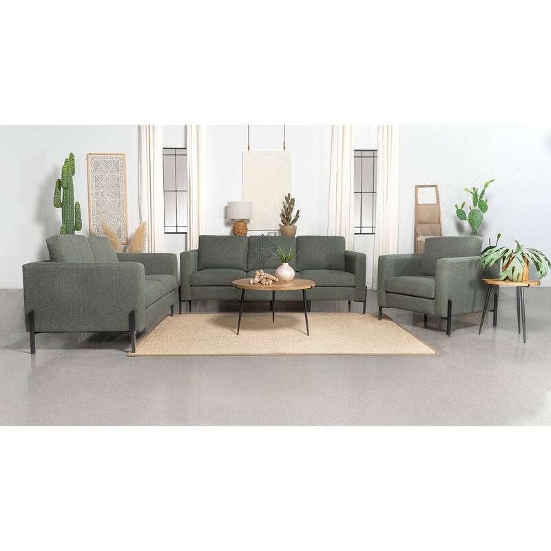 Tilly Transitional Upholstered Track Arms Sofa Set