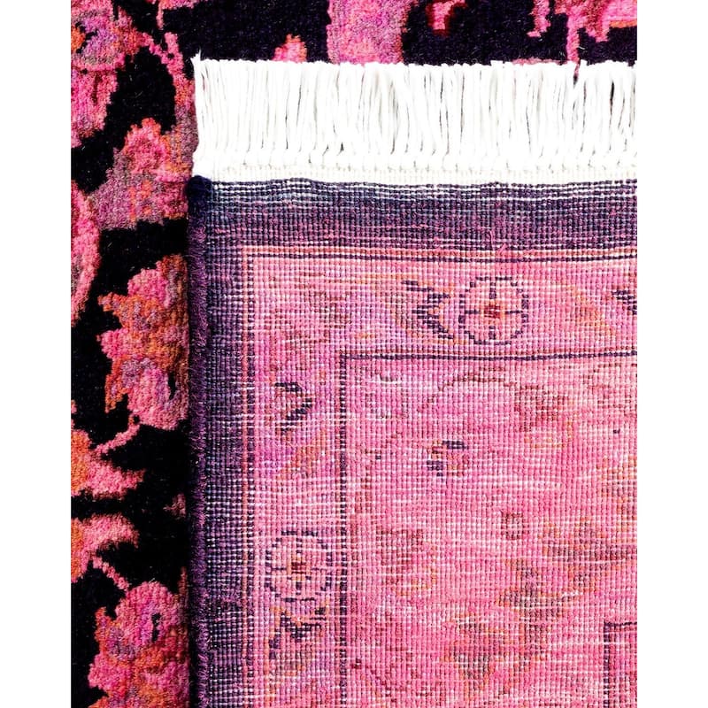 Overton Hand Knotted Wool Vintage Inspired Modern Contemporary Overdyed Pink Area Rug - 3' 1" x 5' 5"