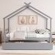 preview thumbnail 1 of 49, Roof styled wooden bed with trundle Green
