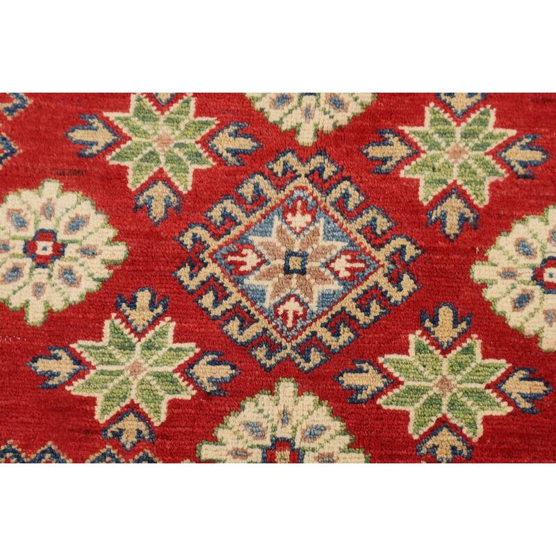 Blue Kazak Oriental Area Rug Hand-Knotted Wool Carpet - 6'7" x 9'10"