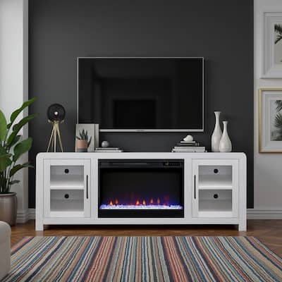 Bridgevine Home Haven 65 inch Fireplace TV Stand, for TVs up to 75 inches, Minimal Assembly